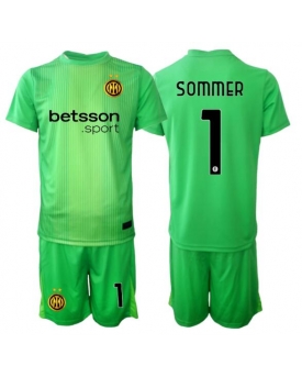 Billige Fotballdrakt Inter Milan Yann Sommer #1 Keeper Replika Tredjedraktsett Barn 2025-26 Kortermet (med bukser)